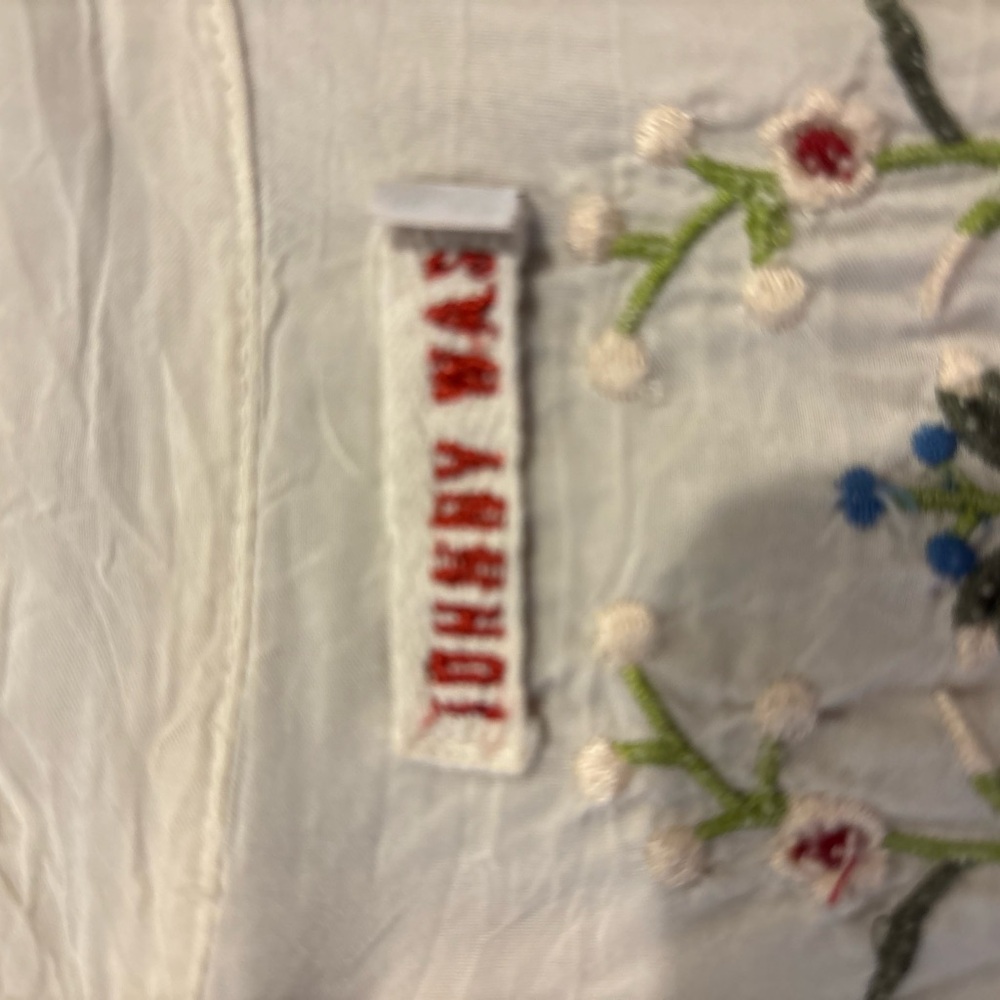 Johnny Was Cream Blouse with Colorful Embroidery - Picture 3 of 5